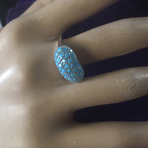 New Pretty Blue Turquoise silver Ring - Picture 2 of 8